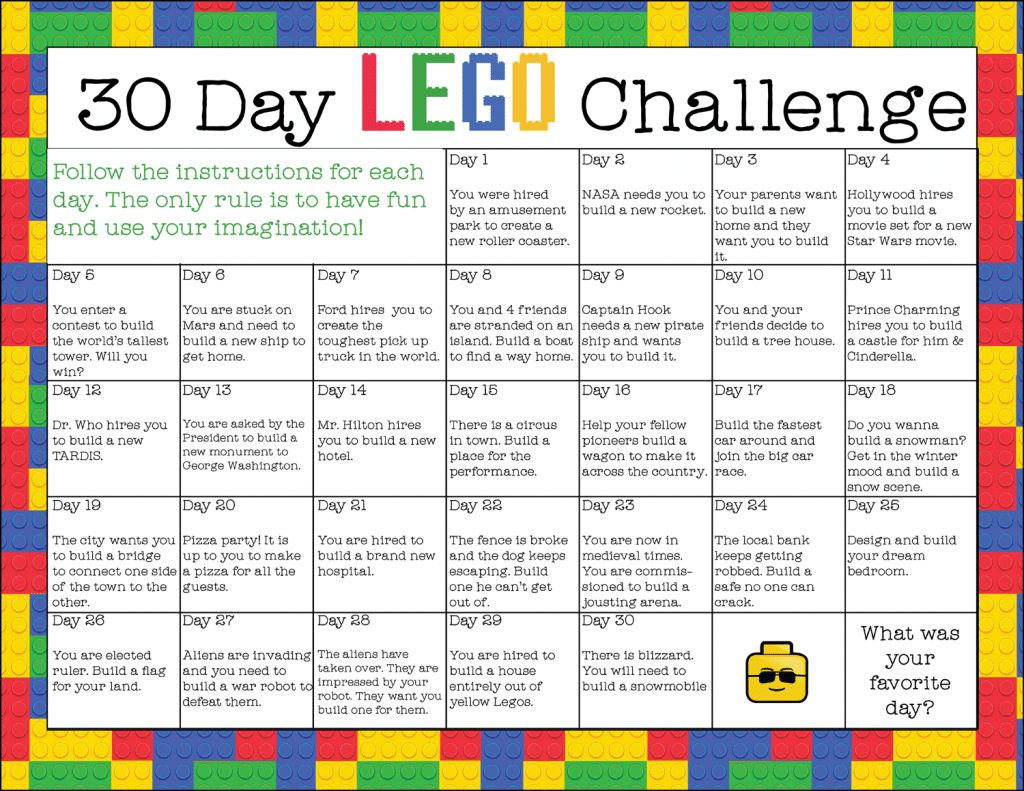 30 Day Lego Challenge